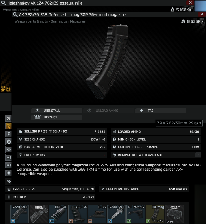 7.62x39mm SP - The Official Escape from Tarkov Wiki